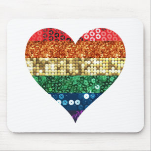 Mousepad coração arco-íris lgbt