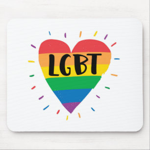 Mousepad Coração Arco-Íris LGBT