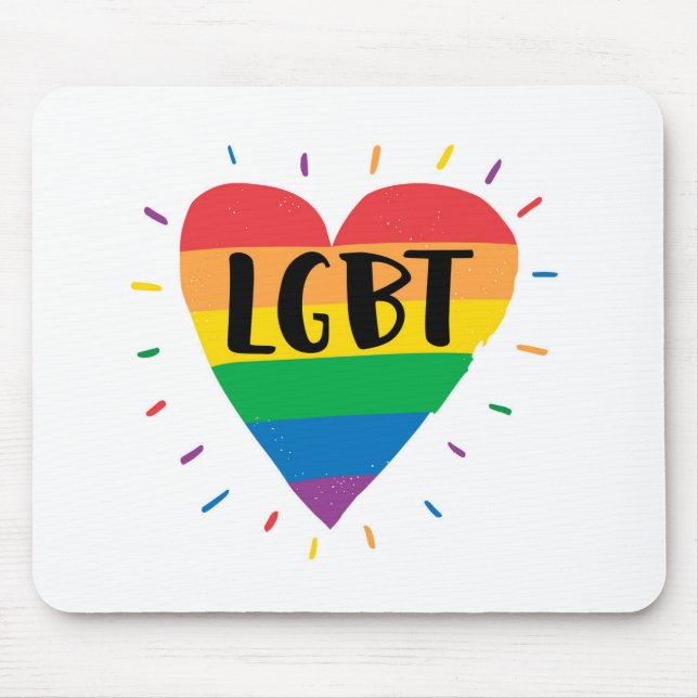 Mousepad Coração Arco-Íris LGBT (Frente)