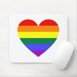 Mousepad Coração arco-íris Orgulho gay LGBT