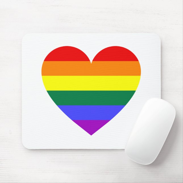 Mousepad Coração arco-íris Orgulho gay LGBT (Com mouse)