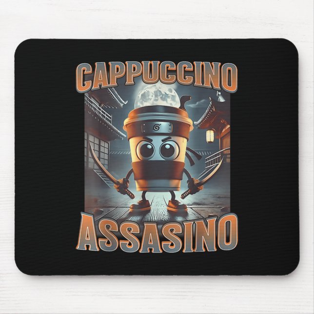 Mousepad Coração-Brainrot Italiano Cappuccino Ino (Frente)