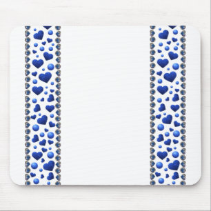 Mousepad Coração brilhante azul em branco