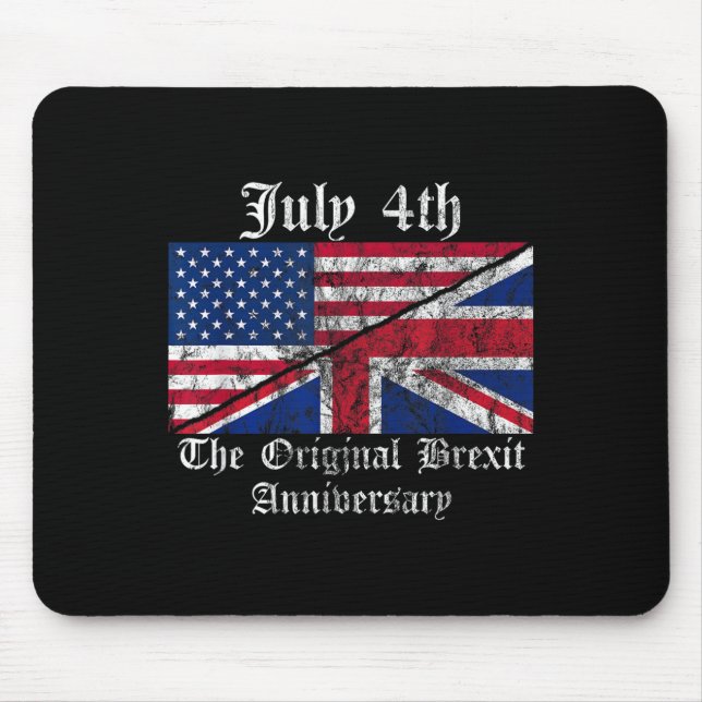Mousepad Coração Britânica 4 De Julho Pun Piada Cote (Frente)