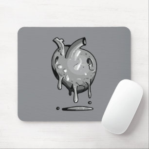 Mousepad coração cinza