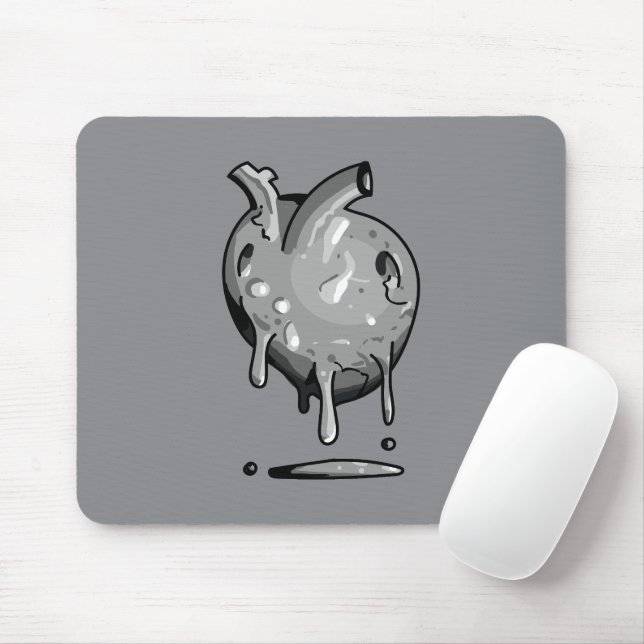 Mousepad coração cinza (Com mouse)
