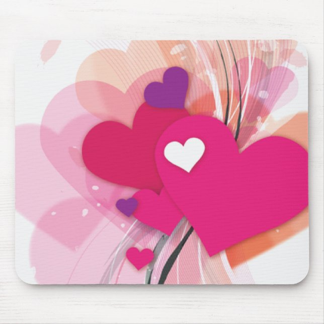 Mousepad Coração cor-de-rosa Boquet (Frente)