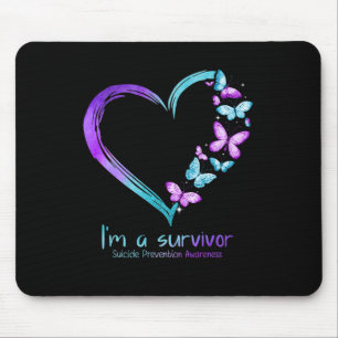 Mousepad Coração da borboleta Eu sou um Sobrevivente, Preve