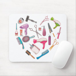 Mousepad Coração da Ferramenta Hairdresser Hairstylist