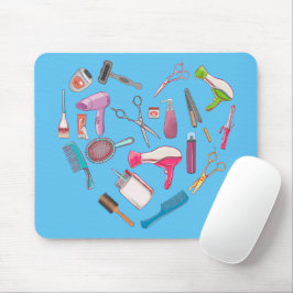 Mousepad Coração da Ferramenta Hairdresser Hairstylist
