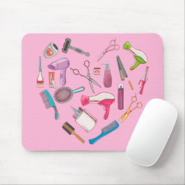 Mousepad Coração da Ferramenta Hairdresser Hairstylist