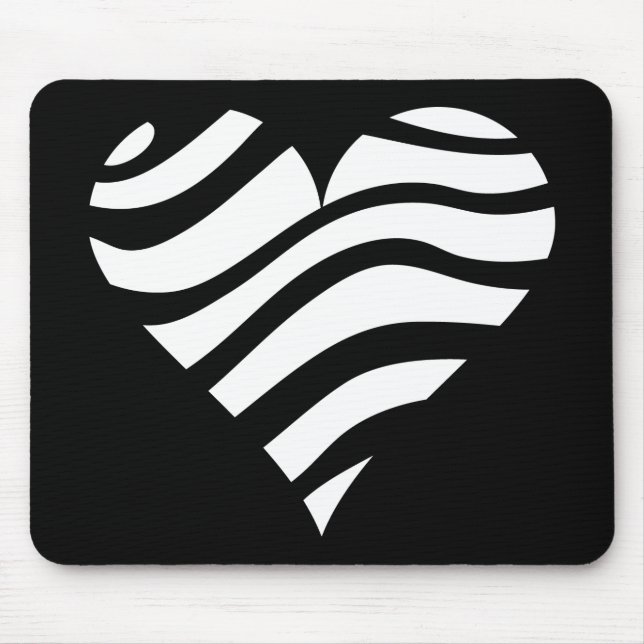 Mousepad Coração da zebra (Frente)