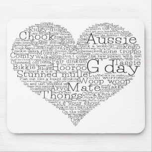 Mousepad Coração das gírias australianas