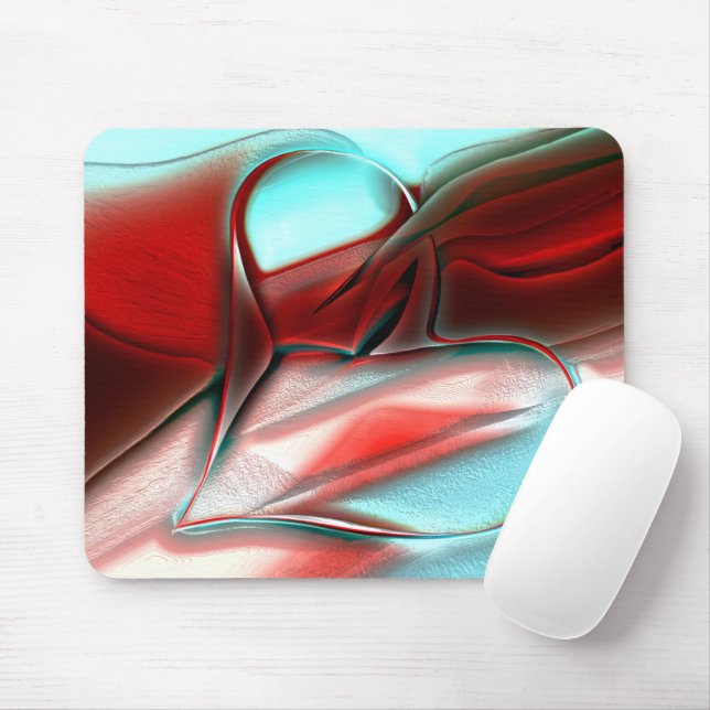 Mousepad Coração das linhas de cristal sobre a textura aren (Com mouse)