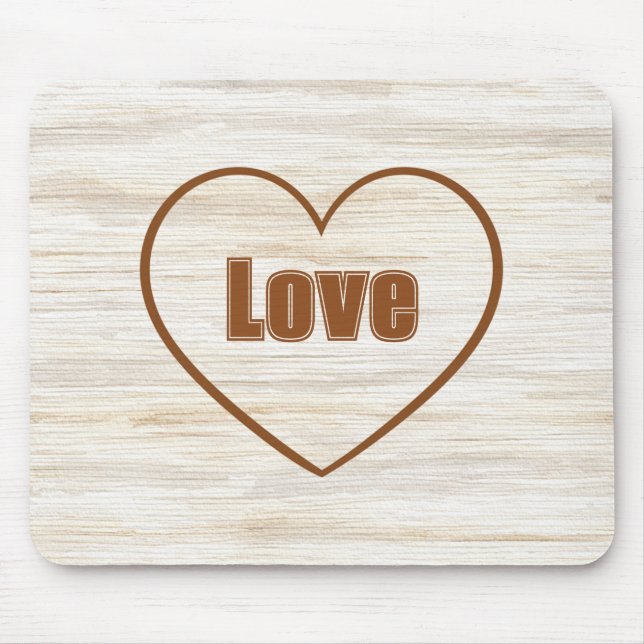 Mousepad Coração de Amor Marrom (Frente)