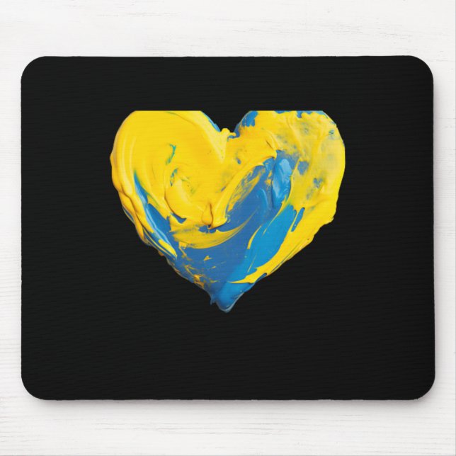 Mousepad Coração de Argila Ucrânia Azul e Amarelo  (Frente)
