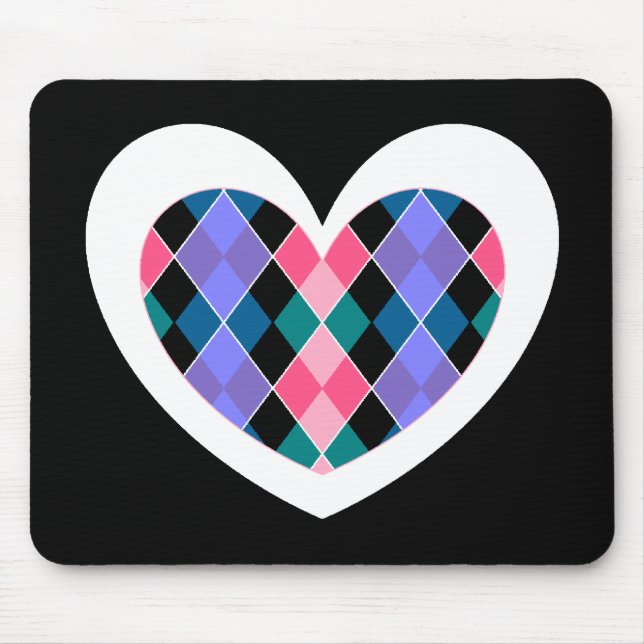 Mousepad coração de Argyle (Frente)