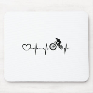 Mousepad Coração de Bicicleta Ciclista Ciclismo Downhill Mo