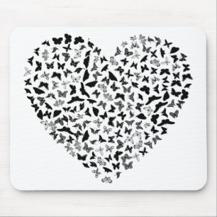 Mousepad Coração de borboletas