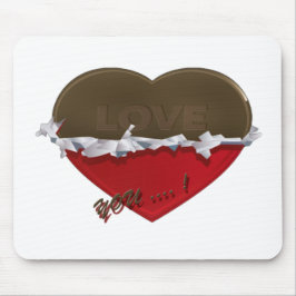 Mousepad Coração de chocolate não embrulhado te ama