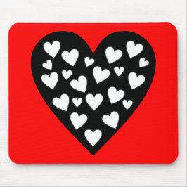 Mousepad Coração de Corações - Corações Brancos no Coração