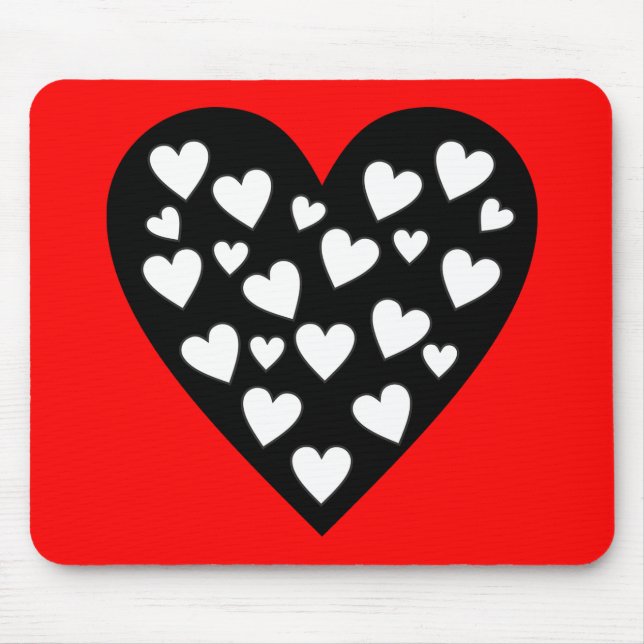 Mousepad Coração de Corações - Corações Brancos no Coração  (Frente)