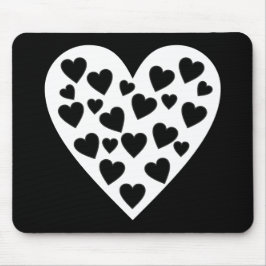Mousepad Coração de Corações - Corações Negros no Coração B