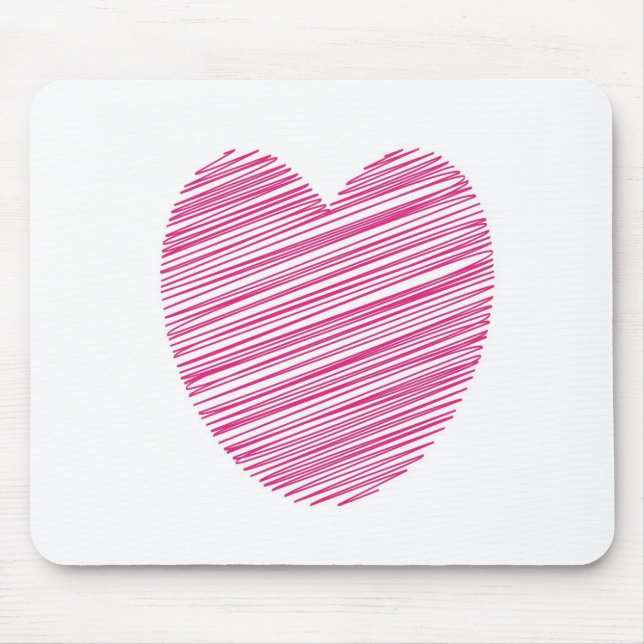 Mousepad Coração de Escrivação Rosa (Frente)