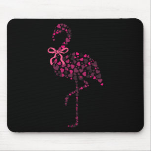 Mousepad Coração de Flamingo Coquete Fofo Rosa Dia dos Namo