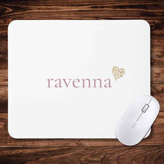Mousepad Coração de Leopardo Dourado com Nome Personalizado (Criador carregado)