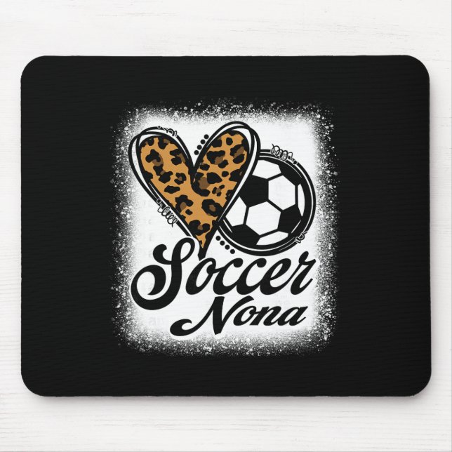 Mousepad Coração de leopardo Nona de futebol fofo  (Frente)