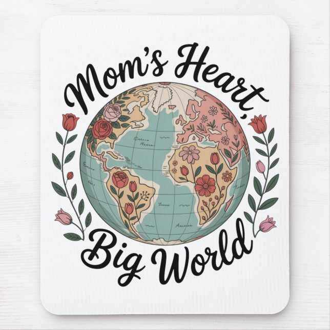 Mousepad Coração de Mãe, Mundo Grande (Frente)