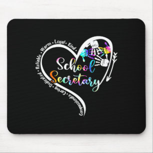Mousepad Coração de Tie Dye Secretária da Escola Vida Fofo