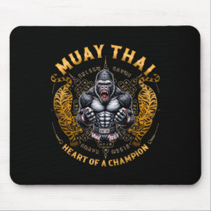 Mousepad Coração de um Campeão - Kickboxing e Muay Thai com