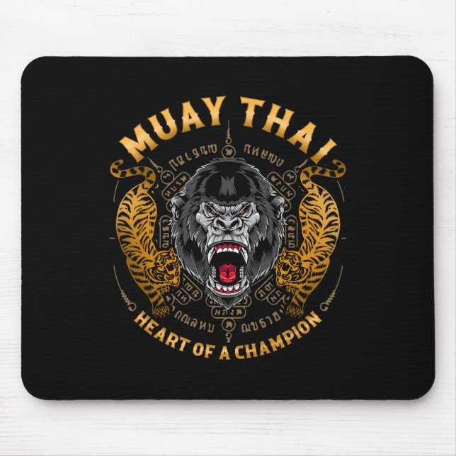 Mousepad Coração de um Campeão - Kickboxing e Muay Thai Gor (Frente)