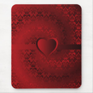 Mousepad Coração do damasco vermelho