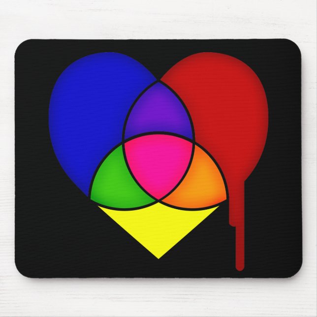Mousepad coração do gráfico de cores (Frente)