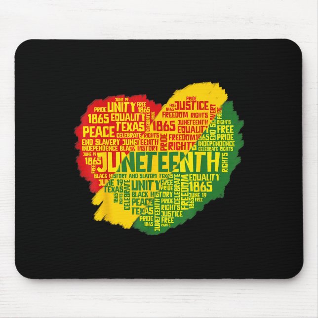 Mousepad Coração do Juneteenth história negra afro-american (Frente)