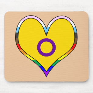 Mousepad Coração do Orgulho Intersexual