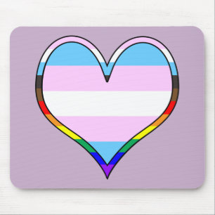 Mousepad Coração do Orgulho Trans