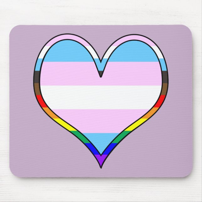 Mousepad Coração do Orgulho Trans (Frente)