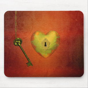 Mousepad Coração do Ouro com Chave