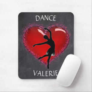 Mousepad Coração do Quadro de Dança das Raparigas com No