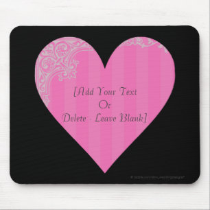 Mousepad Coração do Victorian - rosa & cinzas