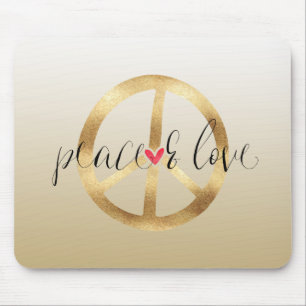 Mousepad Coração Dourado inspirado do sinal de paz