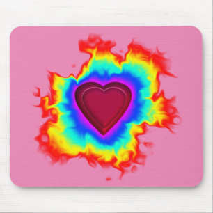 Mousepad Coração Duplo Psicodélico Aura