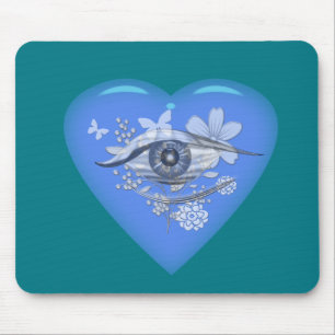 Mousepad Coração Floral do Olho Místico
