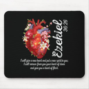 Mousepad Coração Floral Ezequiel 36_26 Coração de Carne Chr