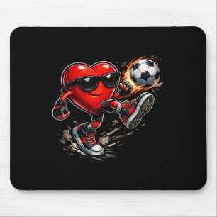 Mousepad Coração Fofo Jogando Futebol Dia dos Namorados Fut