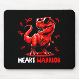 Mousepad Coração Guerreiro Trex Dinossauro Conscientização 